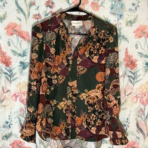 Vintage Charlotte Brody Long Sleeve Blouse with Notched Collar